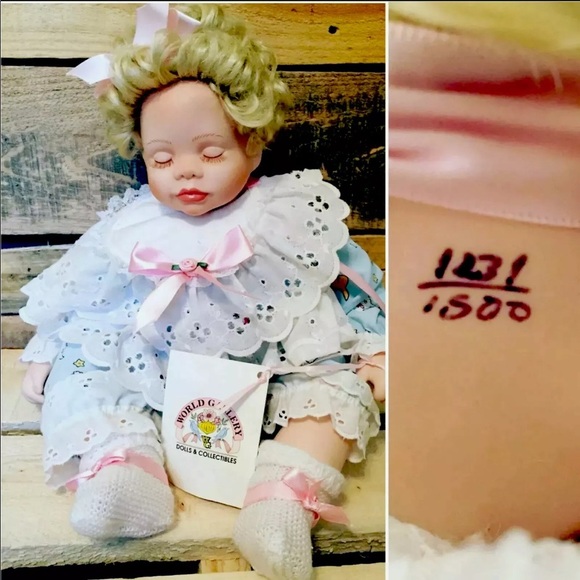 Porcelain Doll Easter 1993 World Gallery Dolls And Collectibles”Little Lamb” - Picture 2 of 12